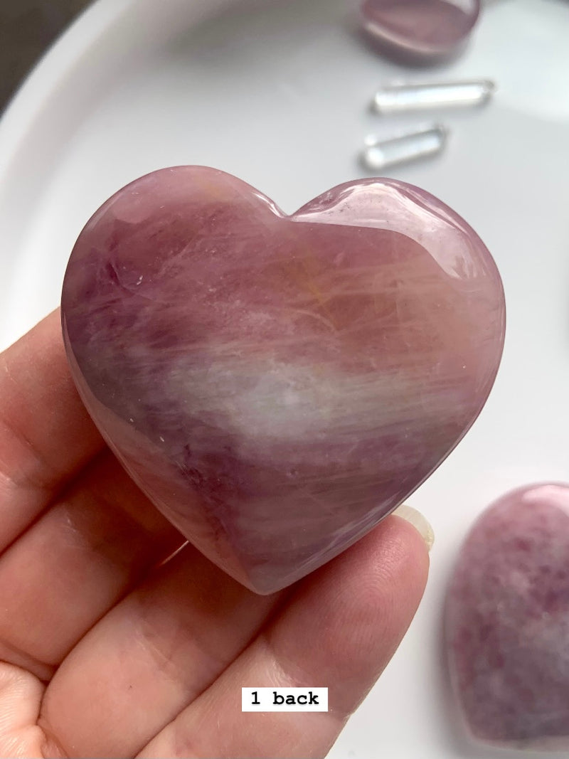 Blue + Purple Rose Quartz Hearts