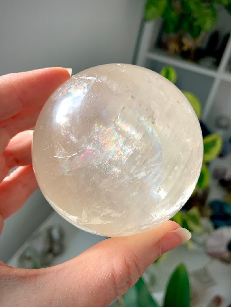 Rainbow Honey Calcite Sphere