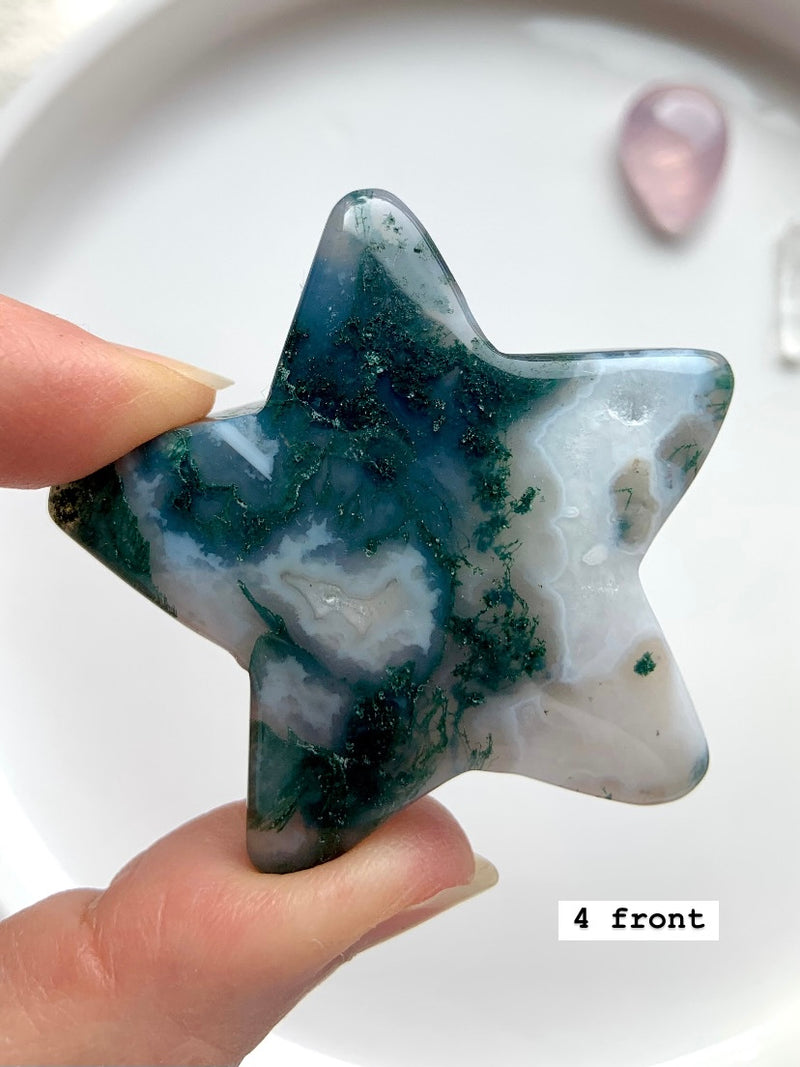 Chunky Moss Agate Stars