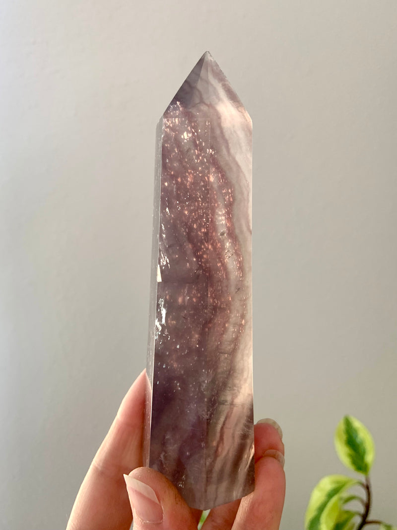 Lavender Fluorite with Mica Tower