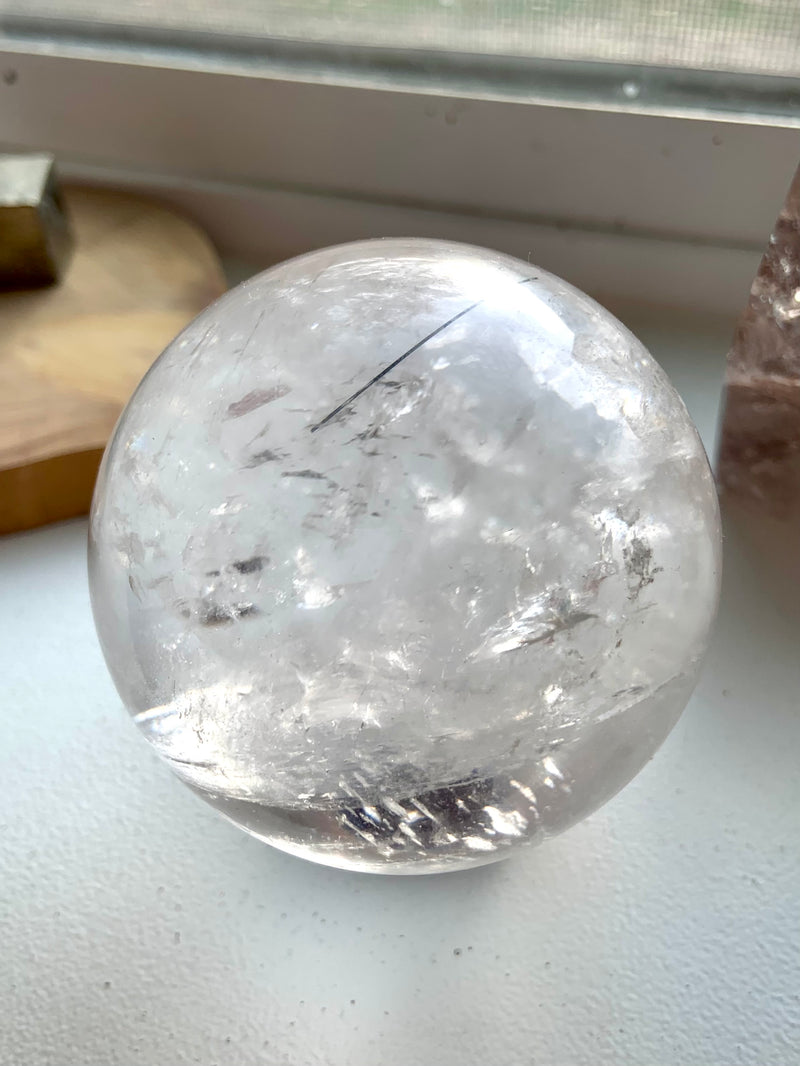 Black Tourmaline in Quartz Sphere