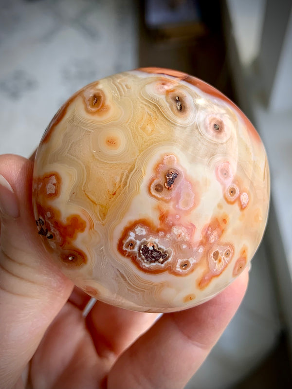 Rare Orbicular Carnelian Palmstone