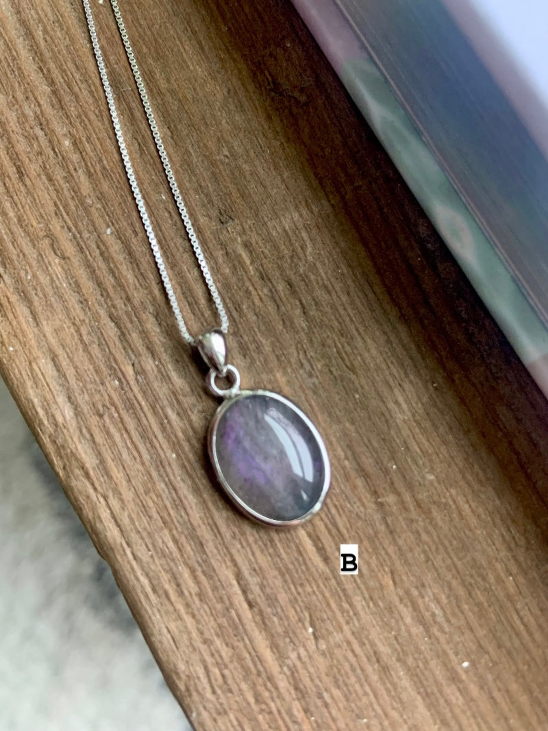 Purple Labradorite Pendant Necklace