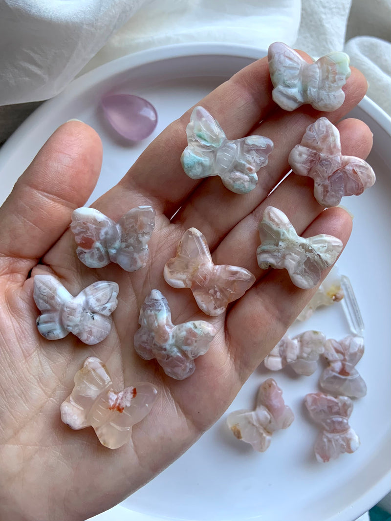 Mini Flower Agate Butterflies