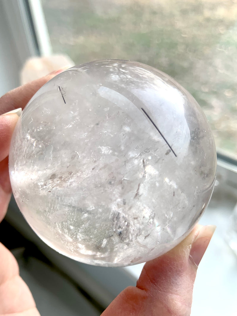 Black Tourmaline in Quartz Sphere