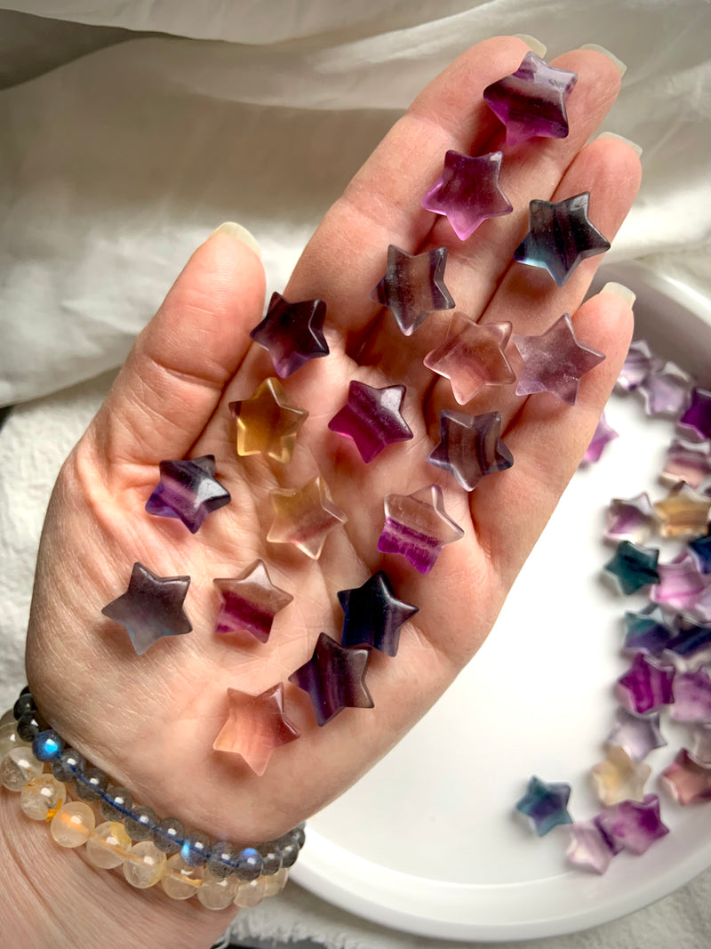 Small Rainbow Fluorite Stars