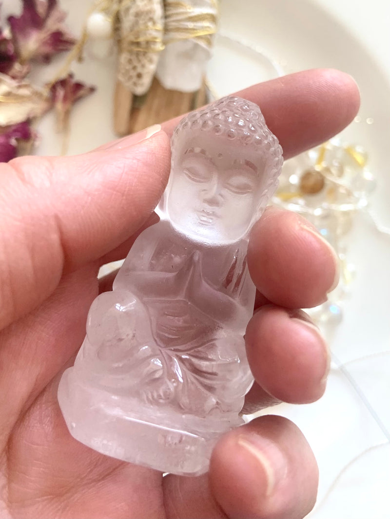 Clear Quartz Buddha Carving