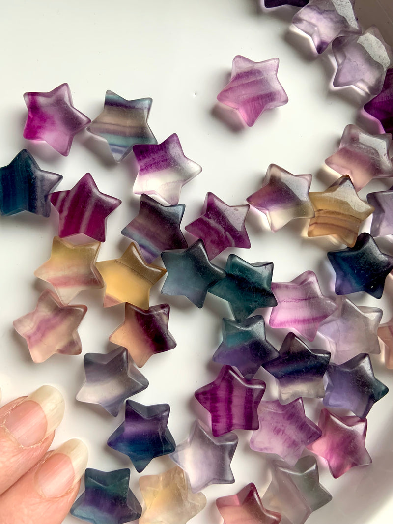 Small Rainbow Fluorite Stars