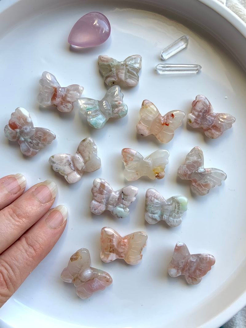 Mini Flower Agate Butterflies