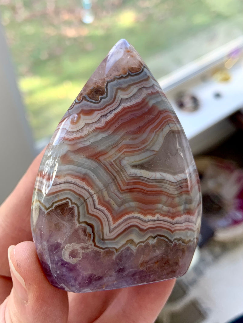 Mexican Lace Agate in Amethyst Flame