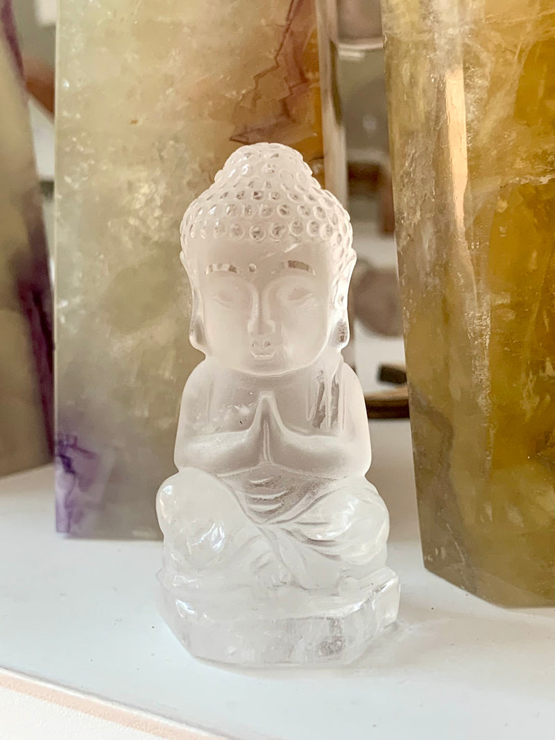 Clear Quartz Buddha Carving