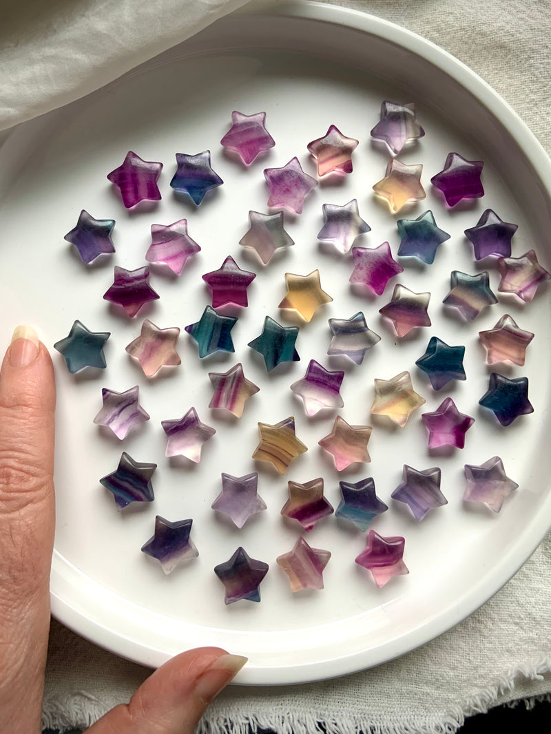 Small Rainbow Fluorite Stars