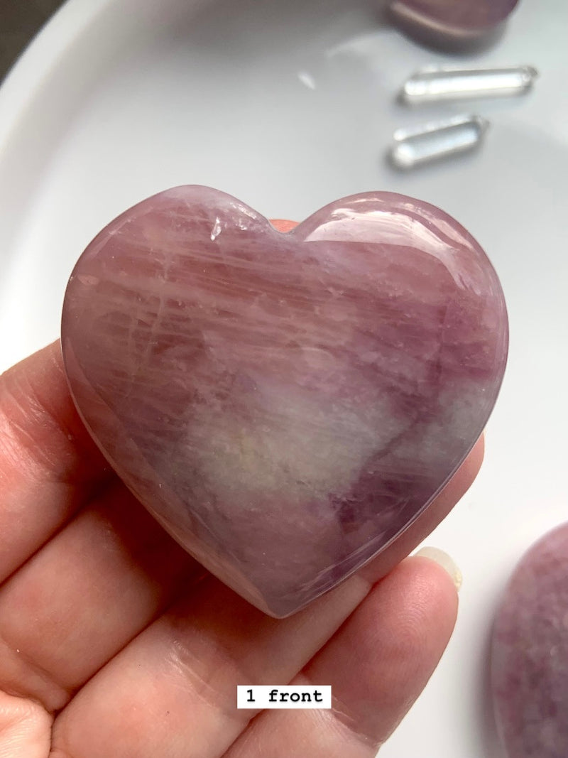 Blue + Purple Rose Quartz Hearts