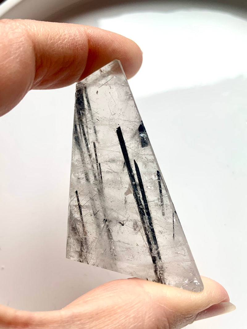 Black Tourmaline in Quartz Freeforms