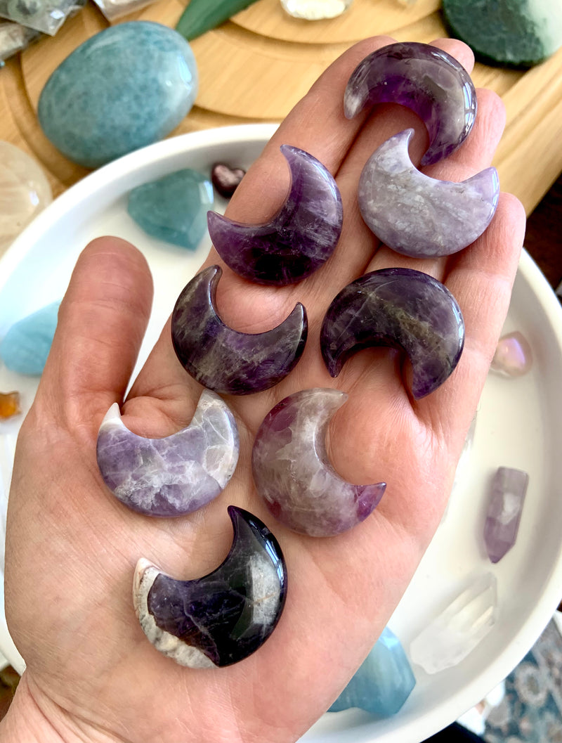 Dream Amethyst Crescent Moons