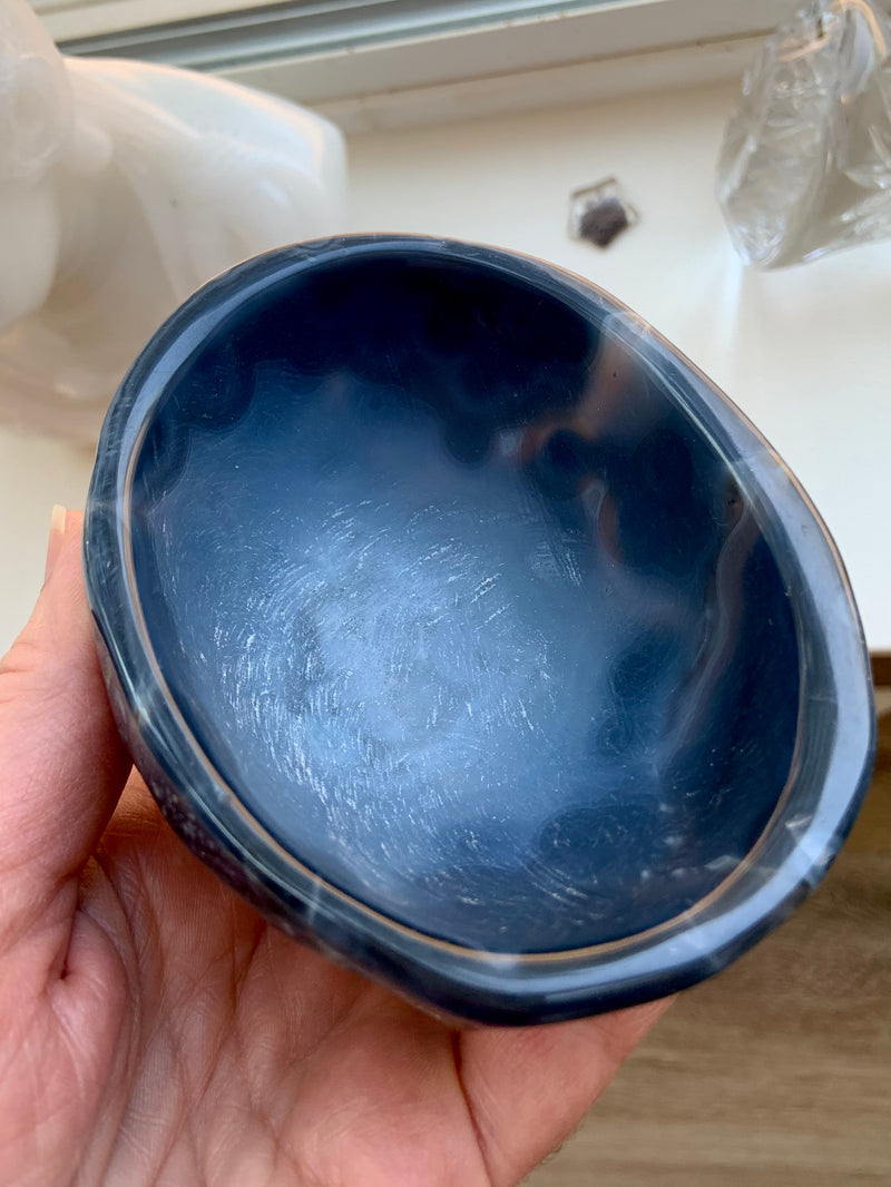 Deep Blue Agate Offering Bowl