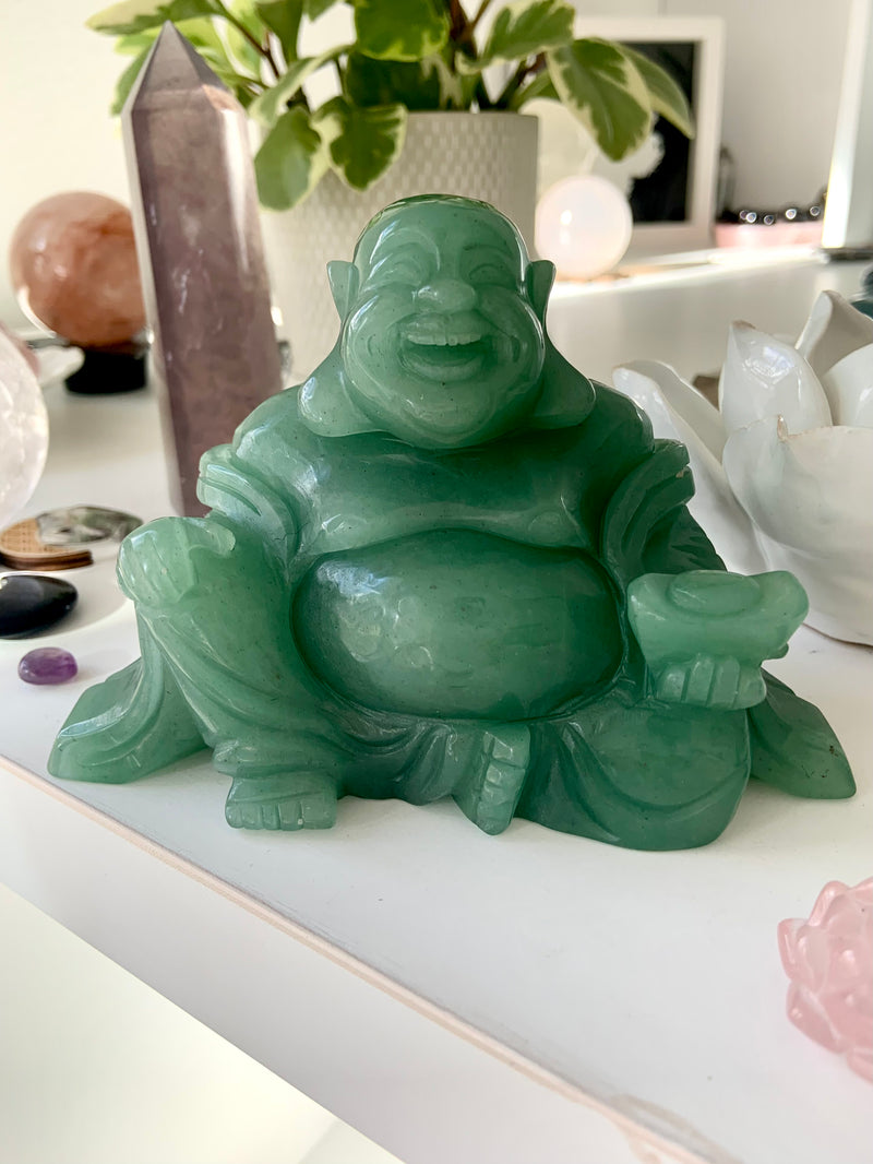Large Green Aventurine Happy Buddha