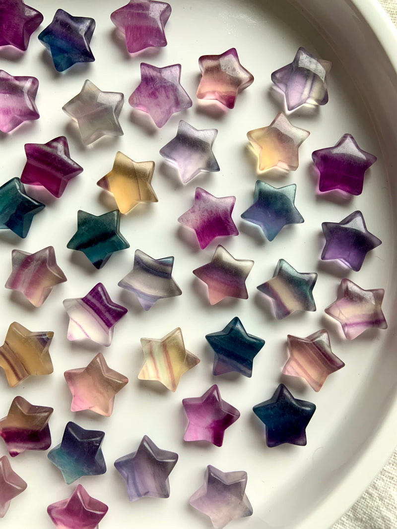 Small Rainbow Fluorite Stars