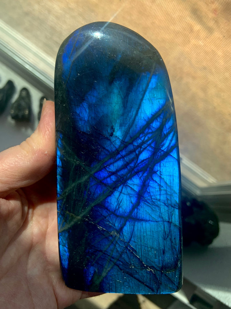 Blue Flash Labradorite Freeform Display Piece