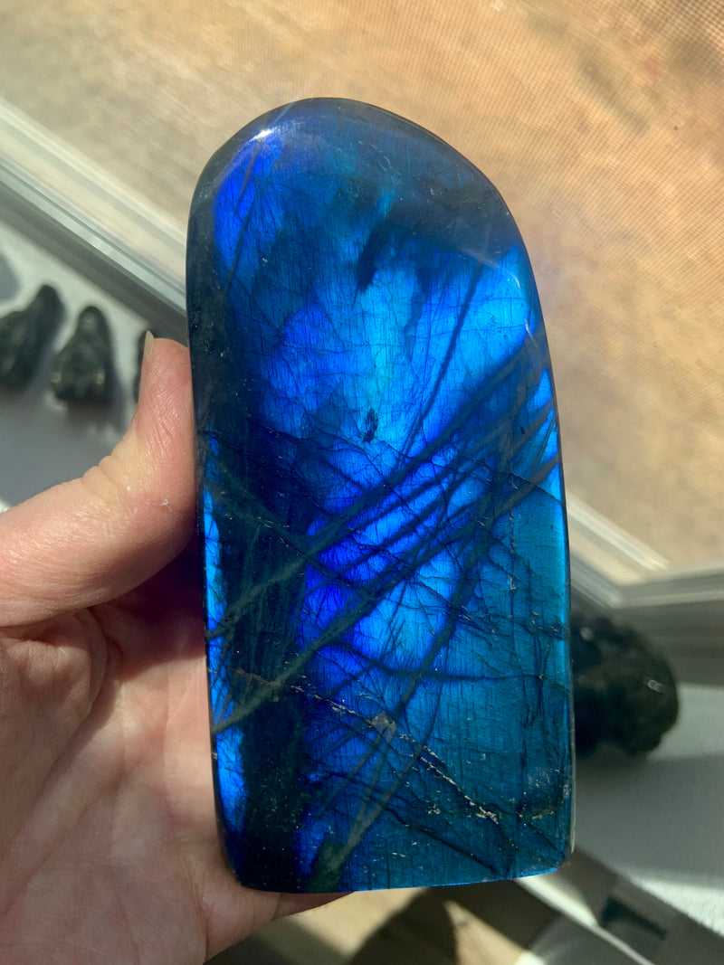 Blue Flash Labradorite Freeform Display Piece