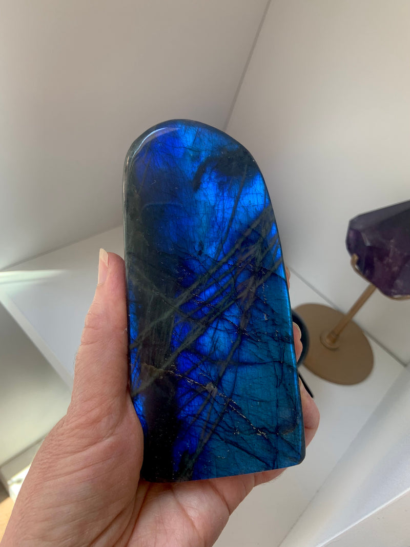 Blue Flash Labradorite Freeform Display Piece