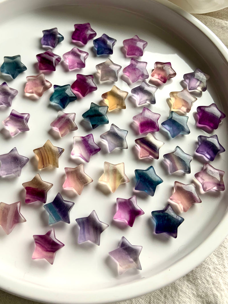 Small Rainbow Fluorite Stars