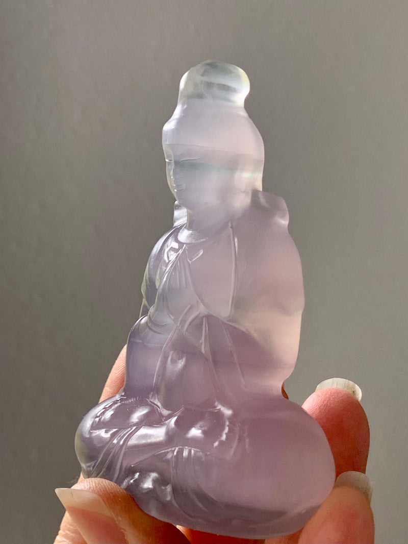 Fluorite Crystal Quan Yin Statue