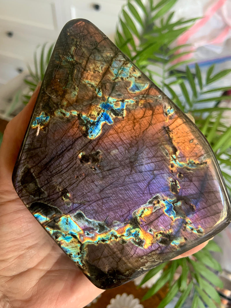 Orange + Purple Labradorite Statement Piece