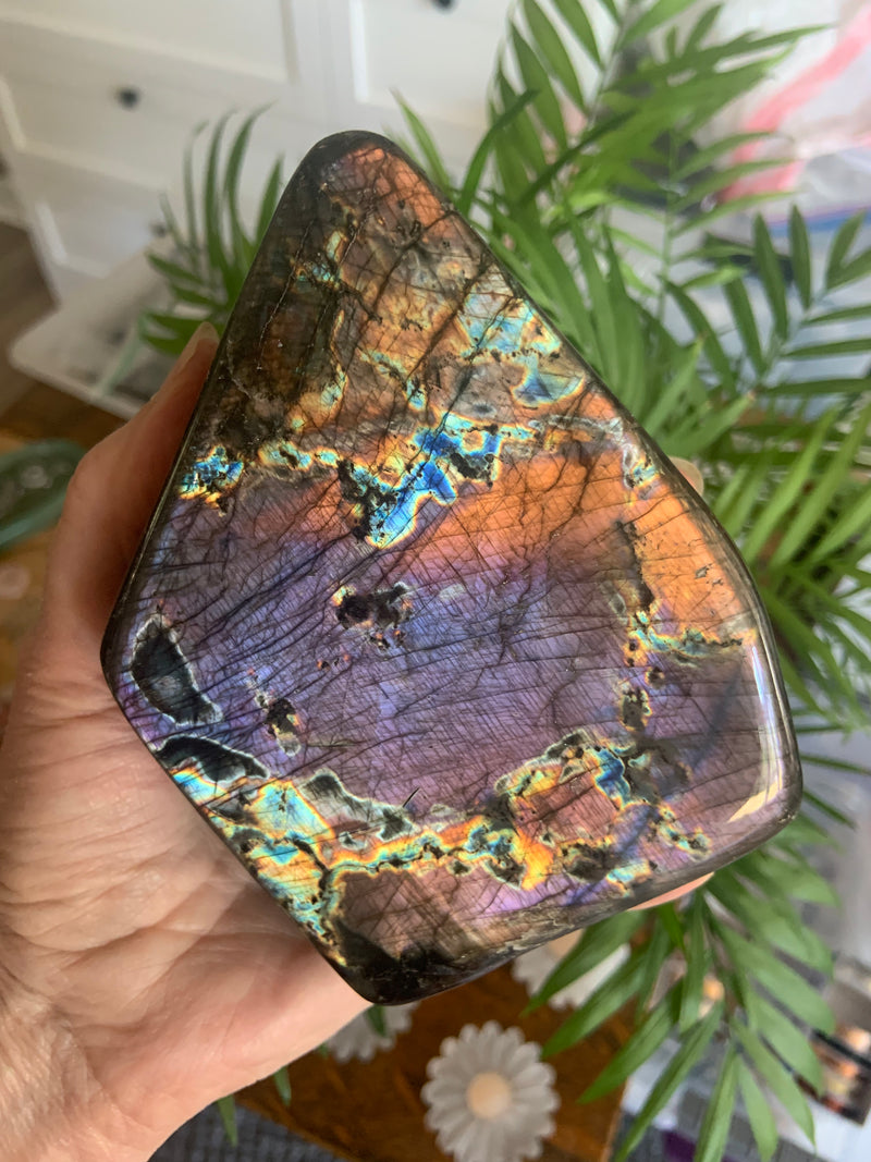 Orange + Purple Labradorite Statement Piece