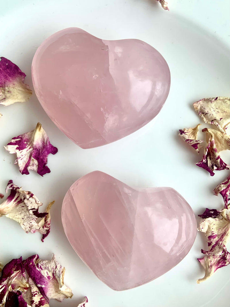 Chunky Gemmy Rose Quartz Hearts