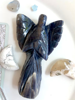 Hand-Carved Iolite Angel from India