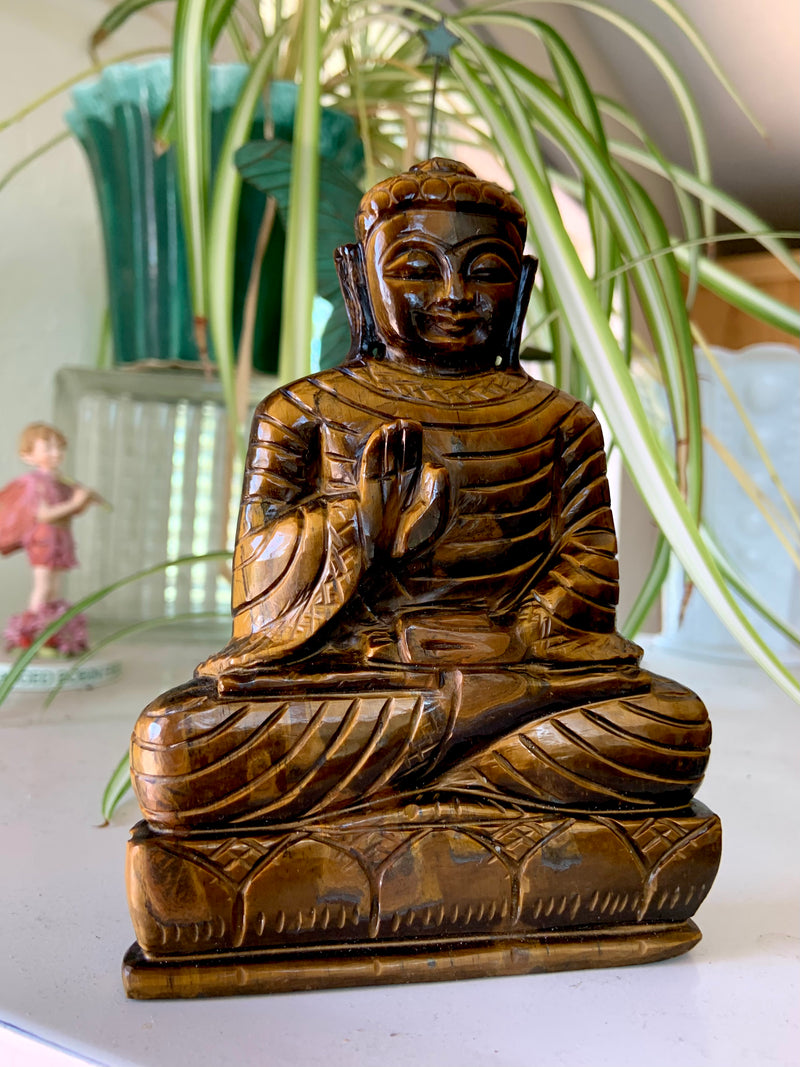 Golden Tiger’s Eye Meditating Buddha