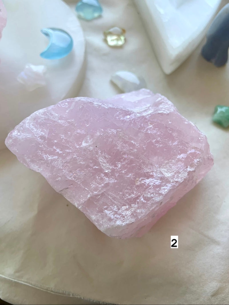 Natural Rose Quartz  Crystal Chunks ~ Cleansed in Headwaters Spring on Mt Shasta
