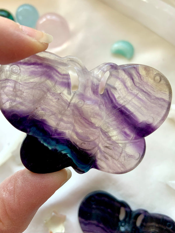 Hand Carved Fluorite Butterfly