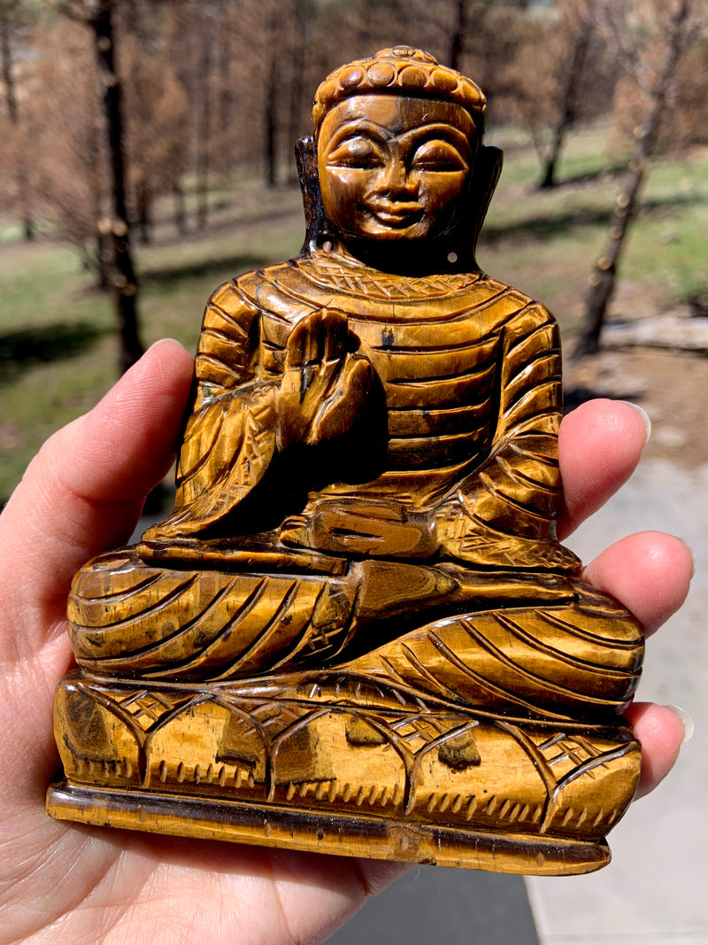 Golden Tiger’s Eye Meditating Buddha