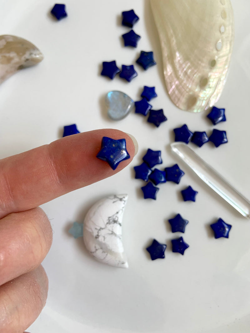 Tiny Blue Lapis Lazuli Stars