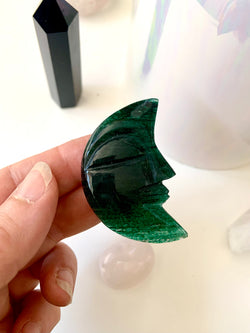 Transparent Nephrite Jade Moon Face