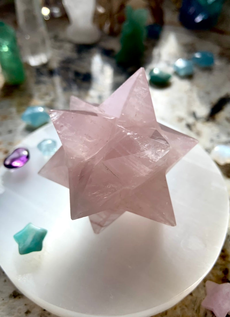 ROSE QUARTZ Merkaba ~ 12 Pointed Star