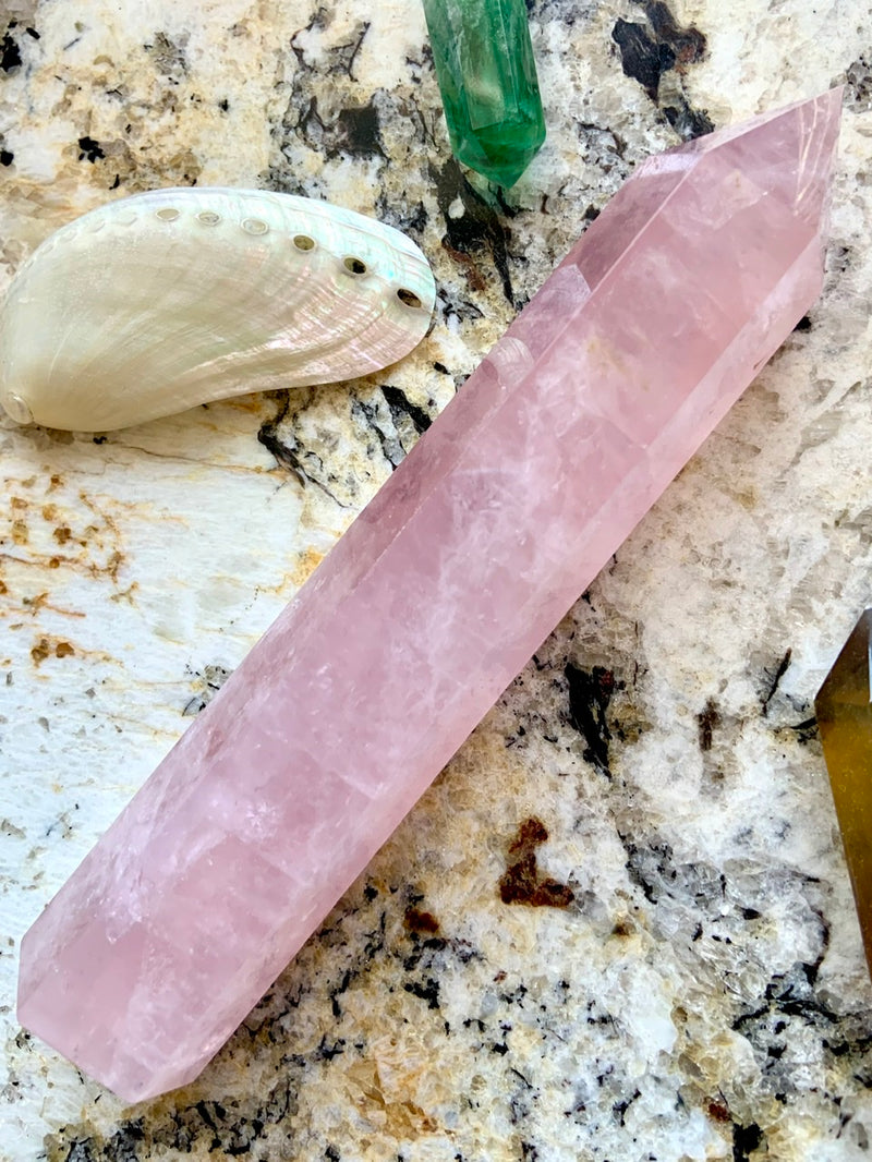 Tall + Gemmy ROSE QUARTZ Tower from Mozambique