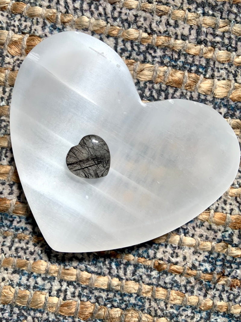Heart-Shaped Selenite Bowl with Set Option