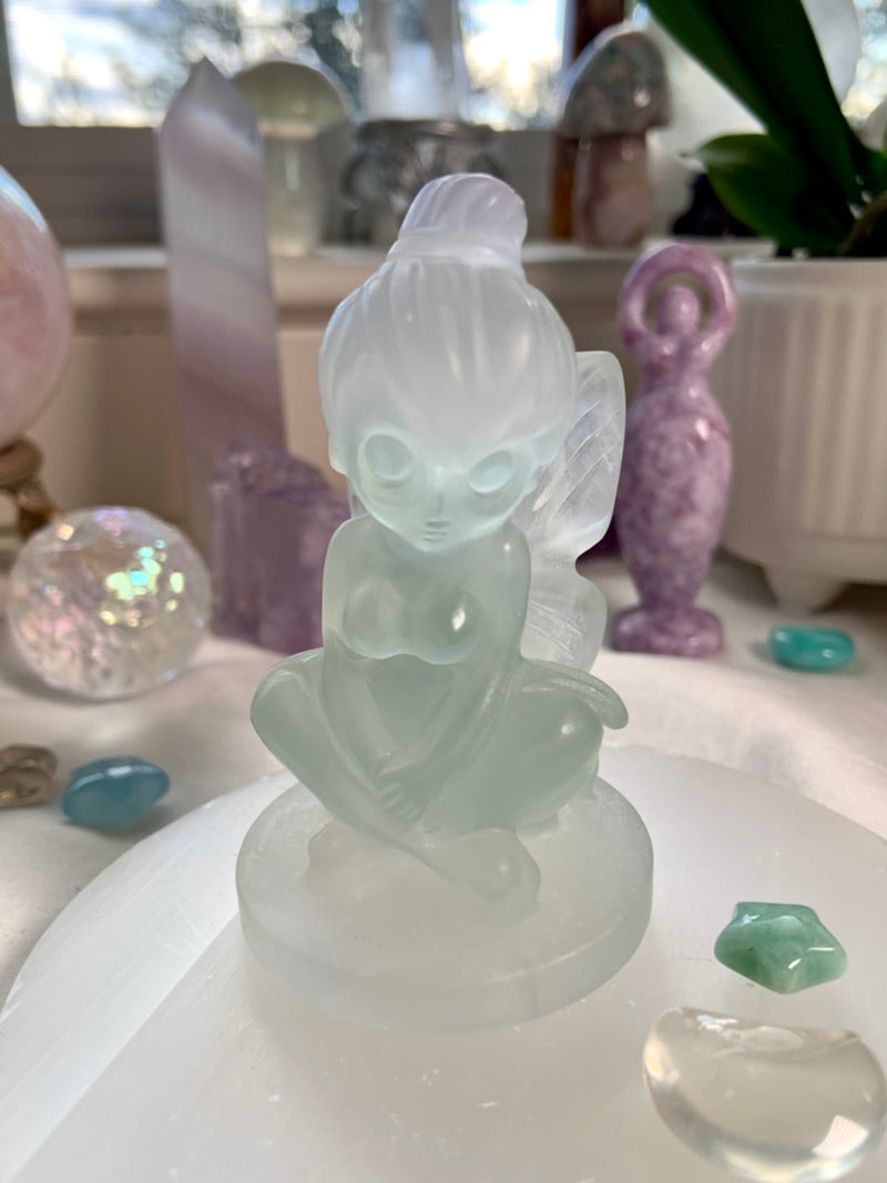 Pastel Fluorite Dainty Tinkerbell Fairy