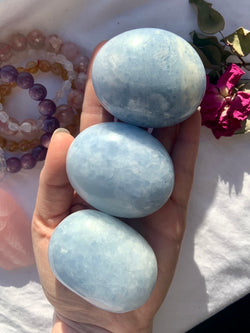 Soothing BLUE CALCITE Palm Stones