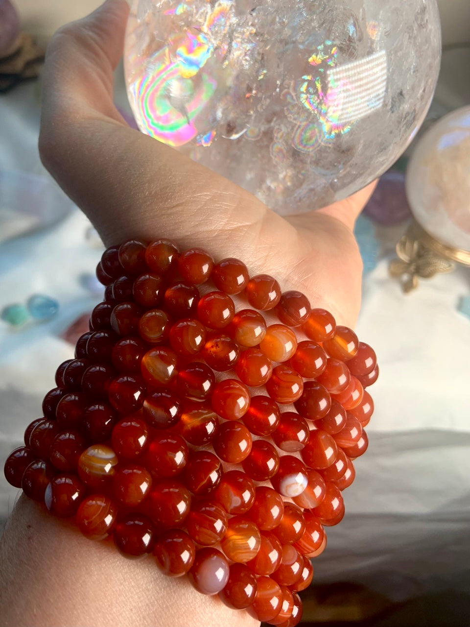 Radical Red Bracelet | Flat Clay Bead Bracelet | Heishi Beads | Glass Bead | Christmas Gift | Birthday Gift | Friendship Bracelet