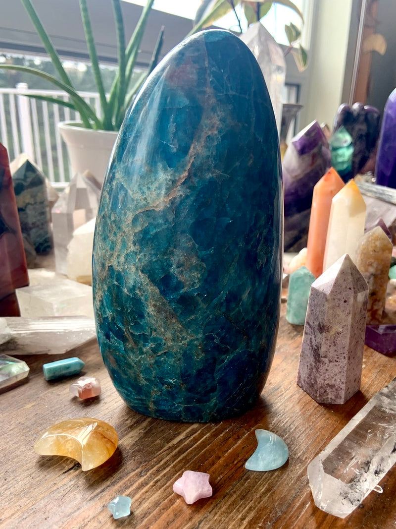 XL BLUE APATITE FREEFORM Display Piece, over 4 lbs