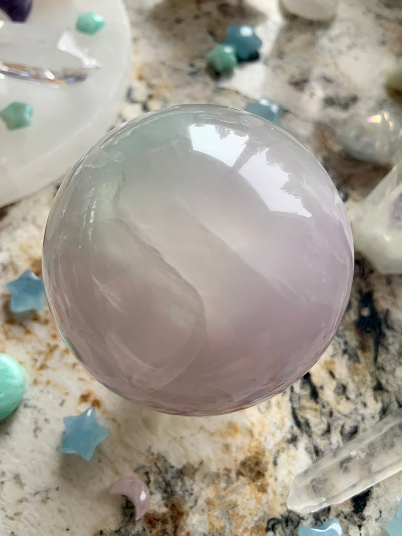 Swirling Lilac Yttrium Fluorite Sphere