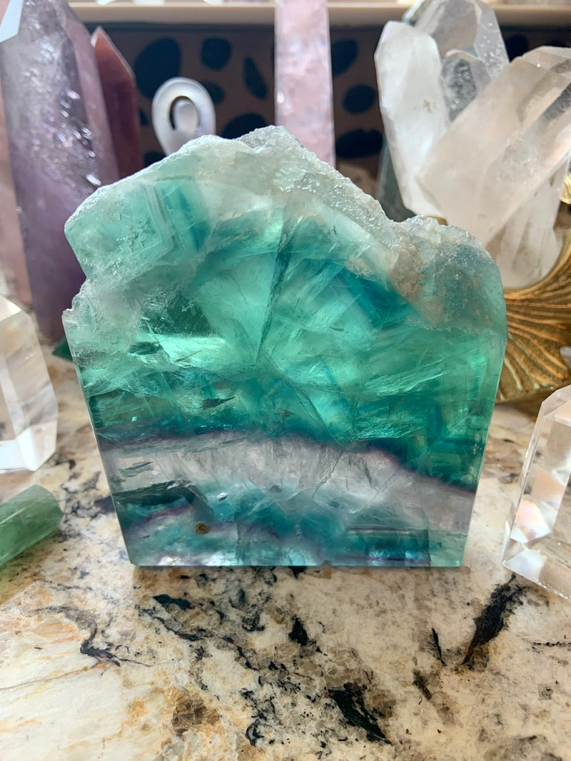 Lemurian Teal FLUORITE SLAB