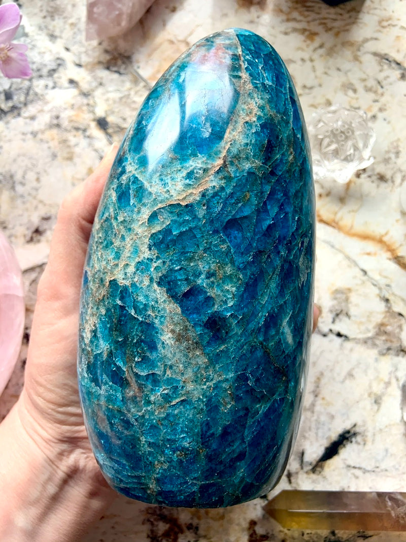 XL BLUE APATITE FREEFORM Display Piece, over 4 lbs