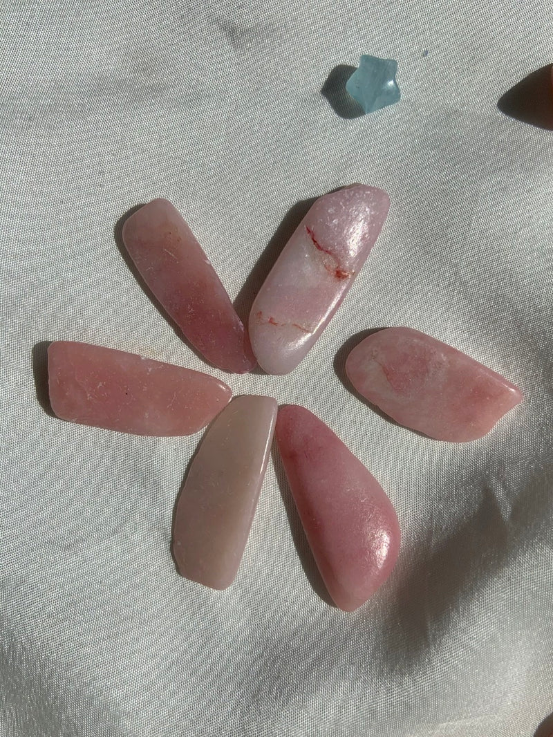 Pink Opal Tumbles ~ Crystal Grid Sets of 6 Pieces or Bulk