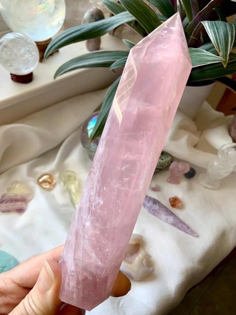 Tall + Gemmy ROSE QUARTZ Tower from Mozambique