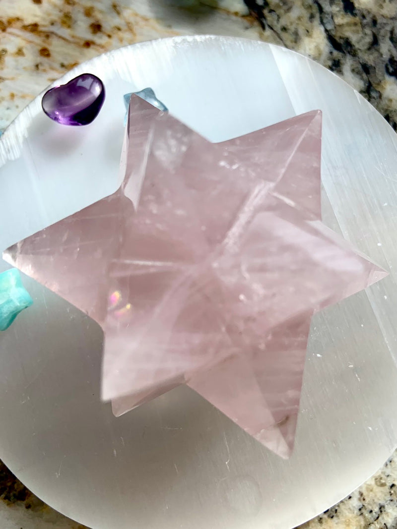 ROSE QUARTZ Merkaba ~ 12 Pointed Star